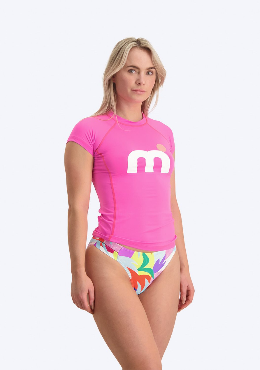 Mistral Short Sleeve Miami Lycra Woman - Pink fluor